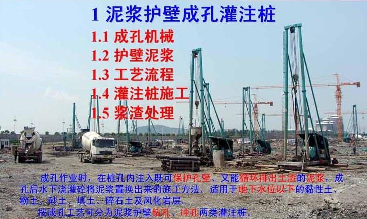 泥浆护臂成孔灌注桩基础施工工艺图片
