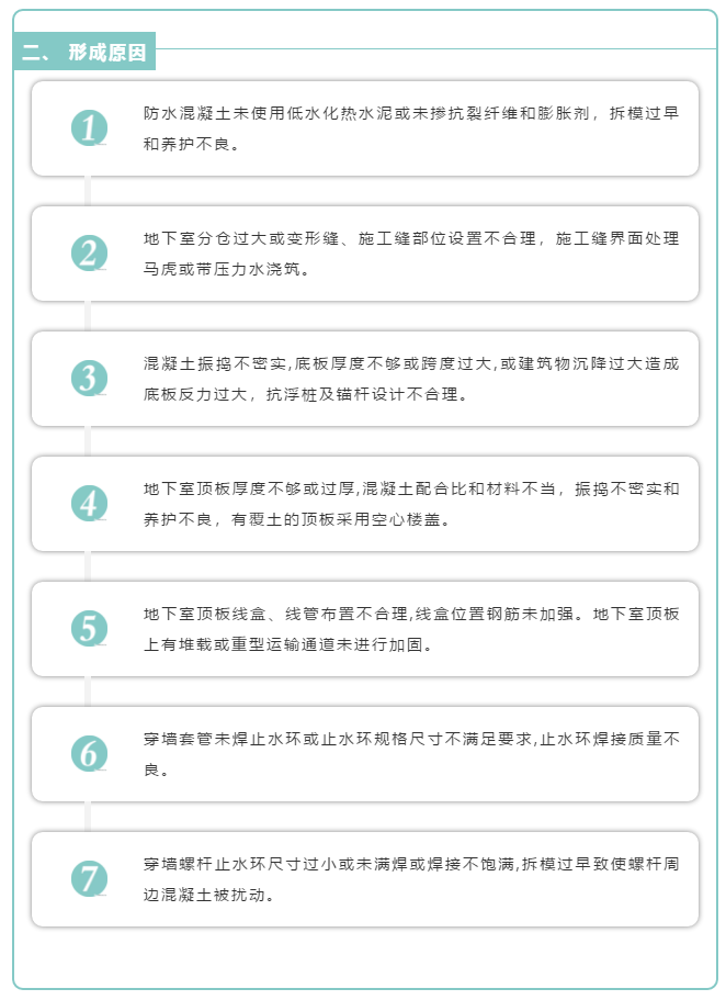 工程质量通病防治--地下室裂缝及渗漏防治