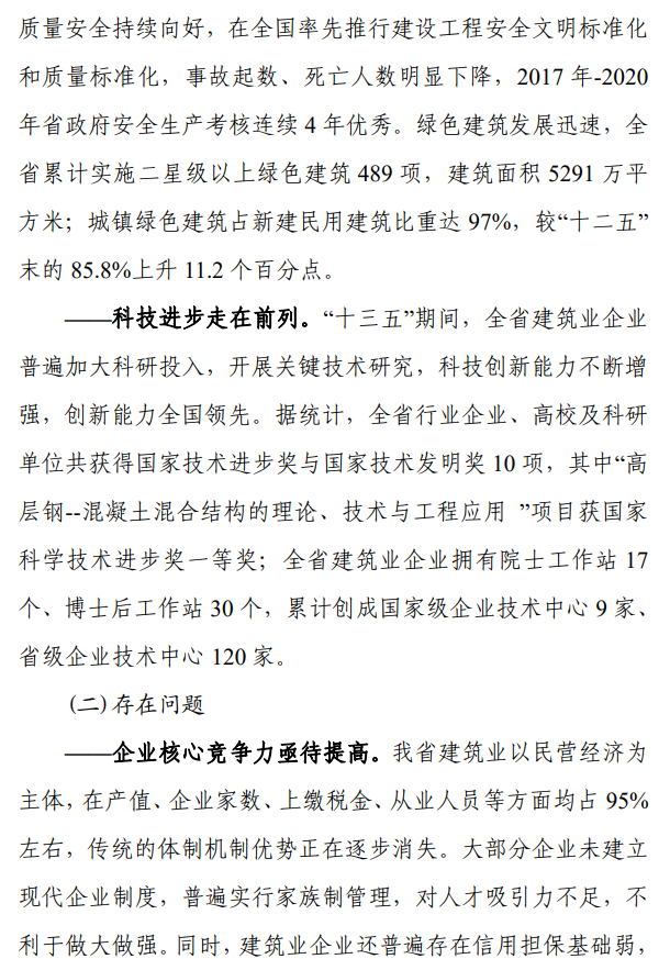 《浙江省建筑业发展“十四五”规划》印发!