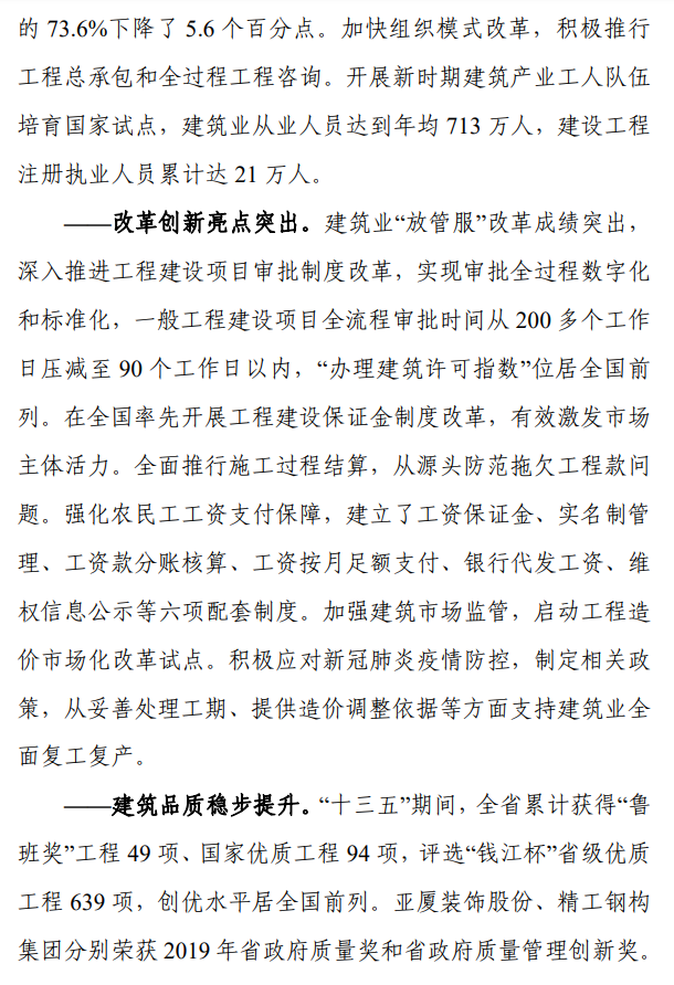 《浙江省建筑业发展“十四五”规划》印发!