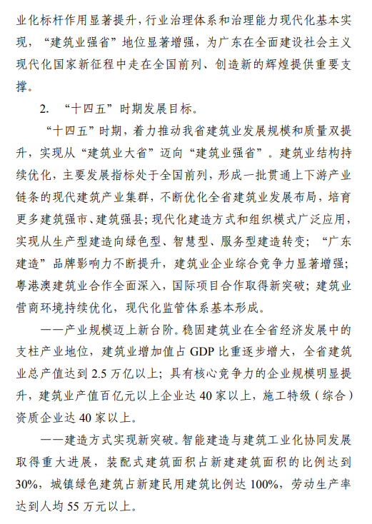《广东省建筑业“十四五”发展规划》印发！
